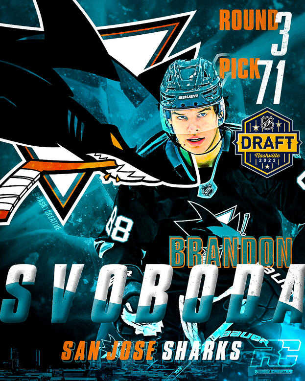 Brandon Svoboda (FWD) drafted by the San Jose Sharks