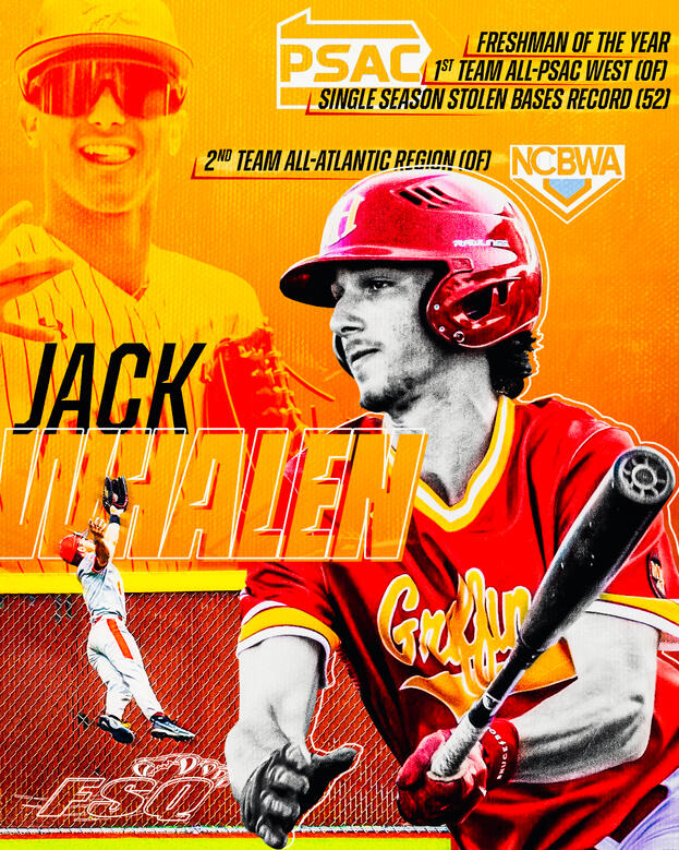Jack Whalen (OF) Seton Hill Griffins - Post-season Awards 2023